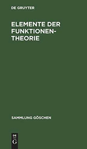 Elemente der funktionentheorie - elemente,